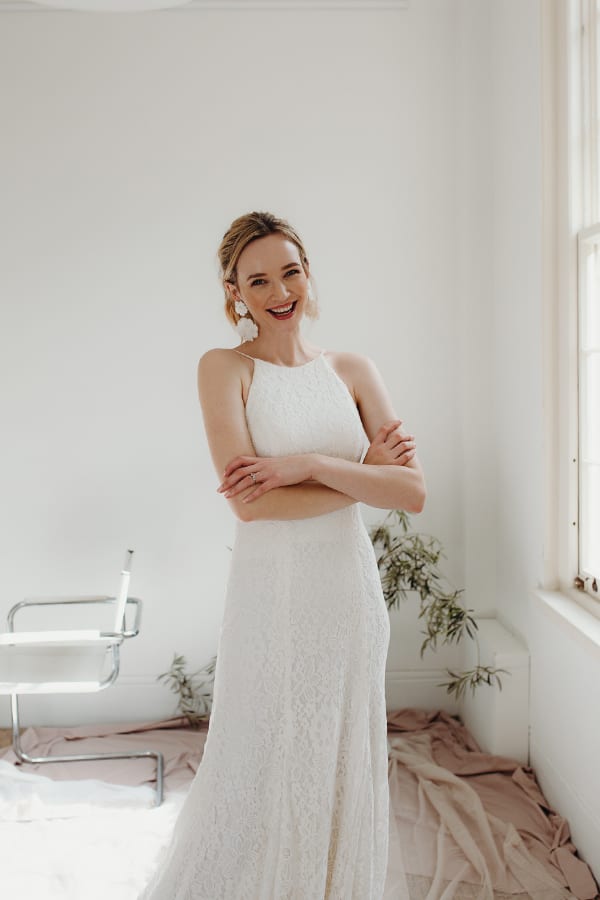 Peony stretch lace wedding dress