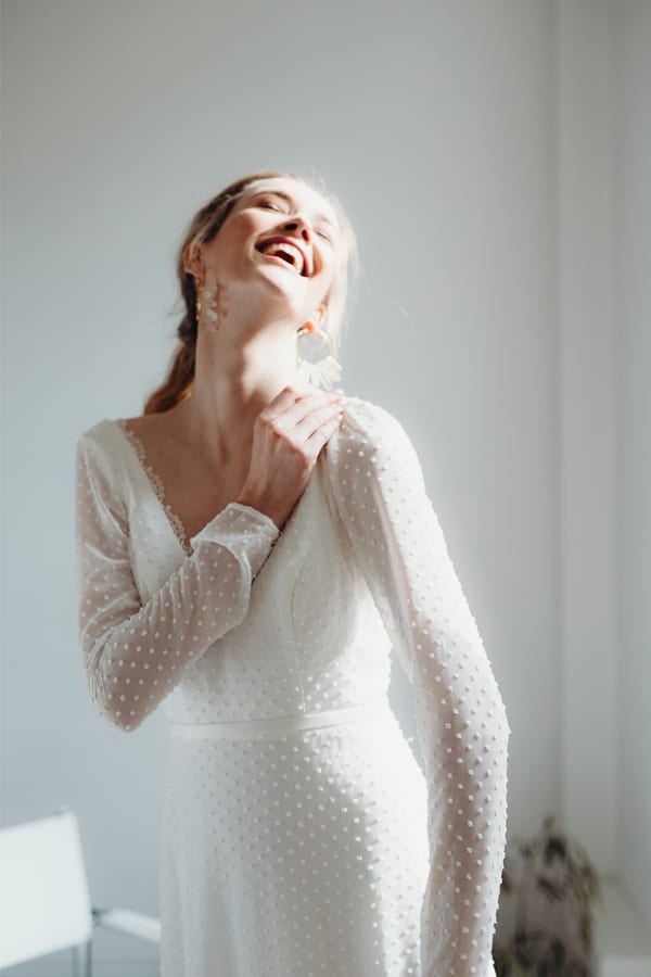 Bluemink Long Sleeves Lace Wedding Dress