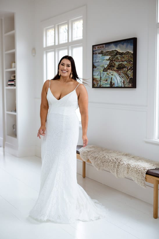 Sand Lily double spaghetti straps wedding dress