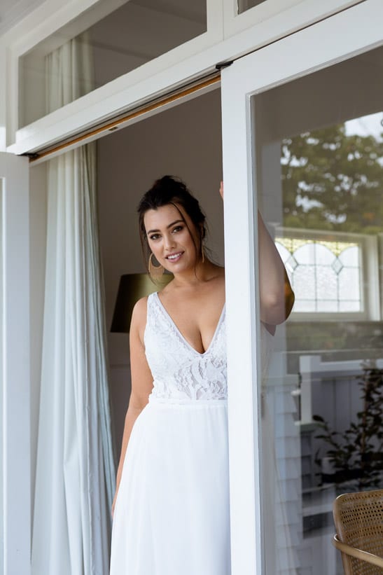 Pixie wider straps lace wedding dress