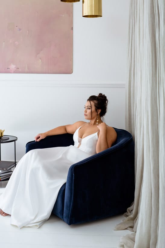 Camelia daring satin wedding dress