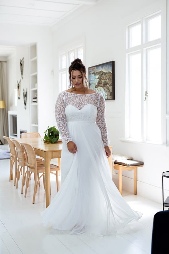 Magnolia long sleeve crochet lace wedding dress