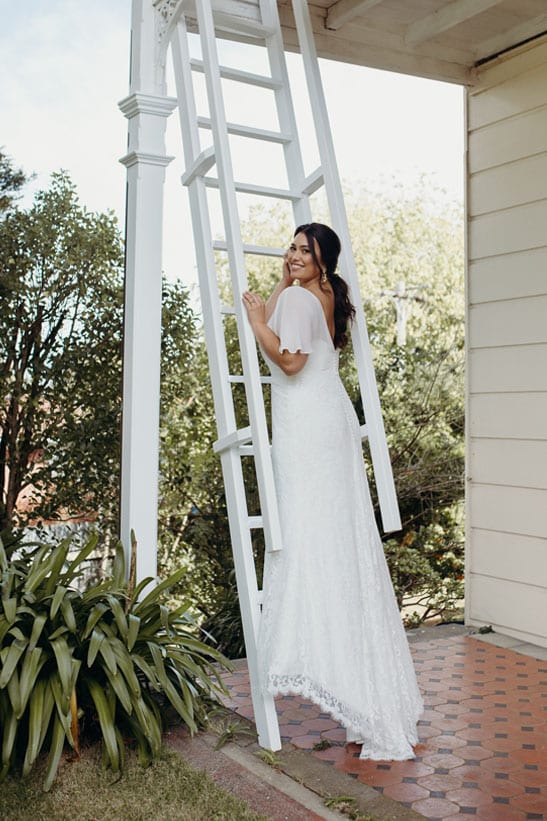 Primrose Flare drape lace wedding dress