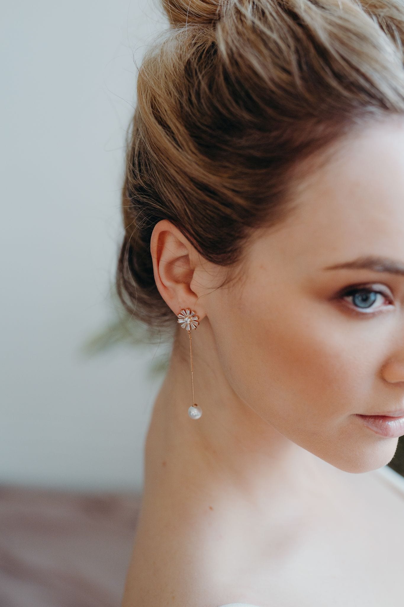 Saffron drop pearl earrings