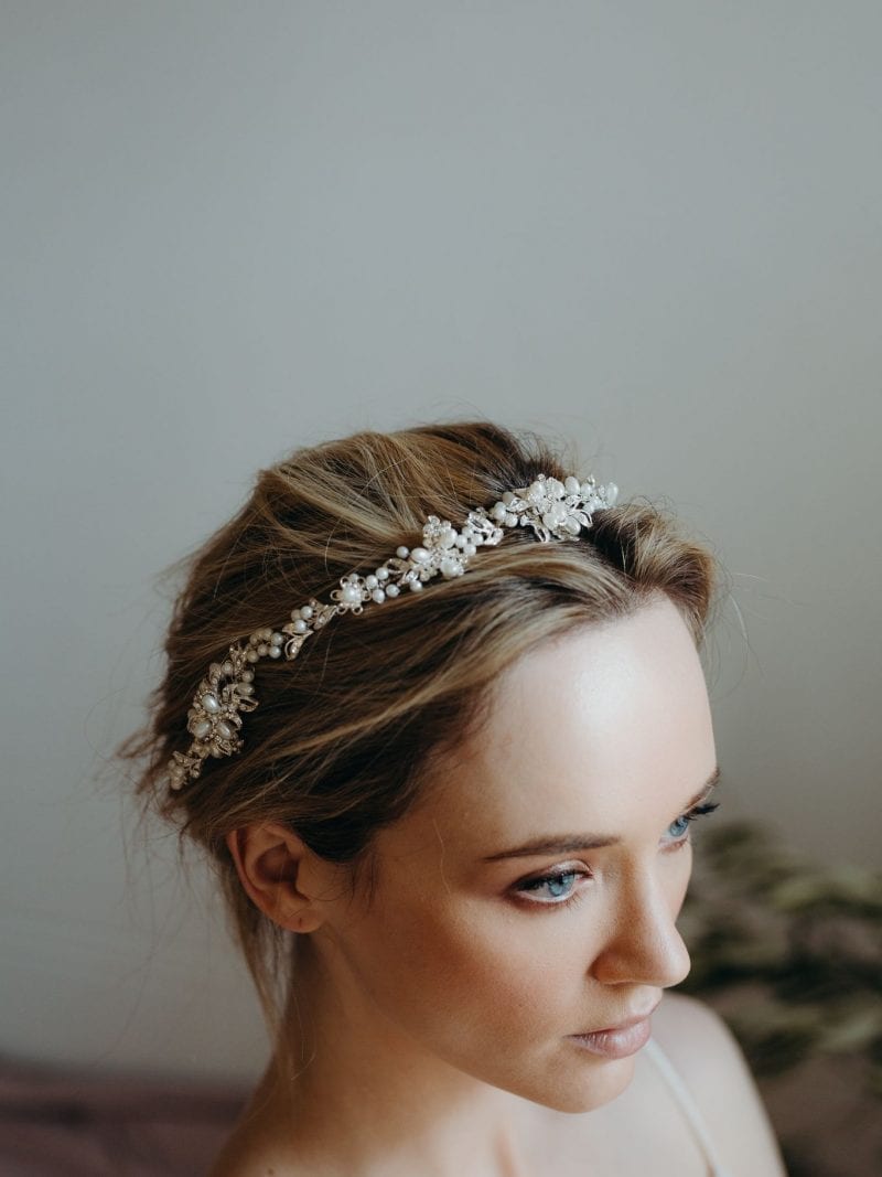 Christelle Gold and Pearl vine Tiara